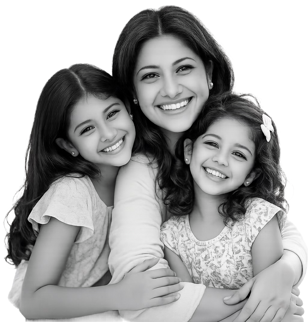 Anjali Ramdas with her two daughters